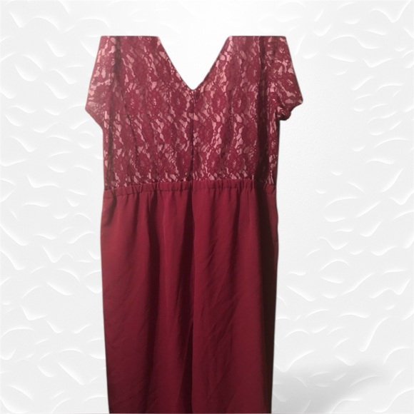 NWT Lane Bryant One Piece Wide Leg Pant Suit Lace Zip Up Holiday - Picture 5 of 7